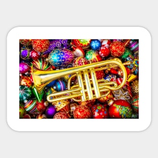 Brass Christmas Trumpet Sticker